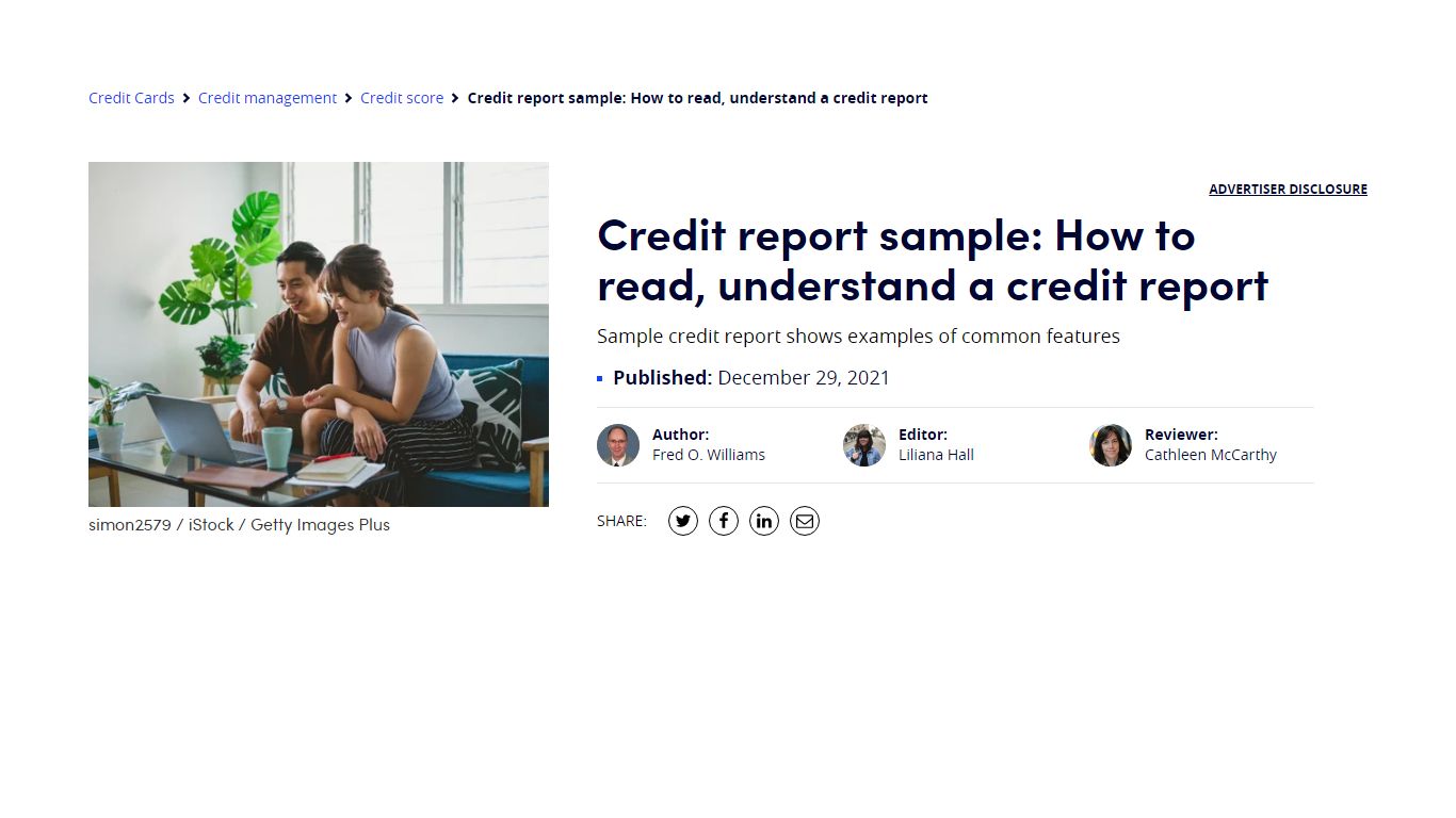 Credit report sample: How to read, understand a credit report